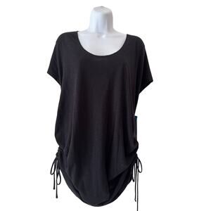 NWT Speedo Black Short Sleeve Adjustable Swim Coverup New XL